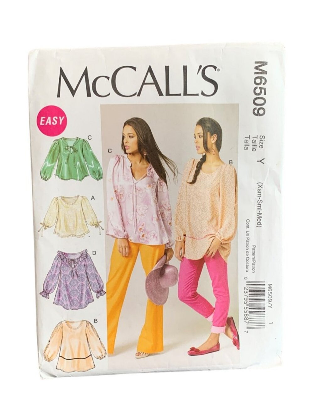 McCalls M6509 Womens Shirt Sewing Pattern - Size 4-6-8-10-12-14 Uncut